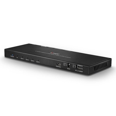 Divisor lindy de 4 puertos hdmi 2.0 18g con audio