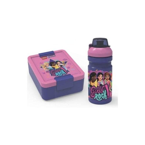 Room copenhagen lego fiambrera y botella friends girls rock snack-set