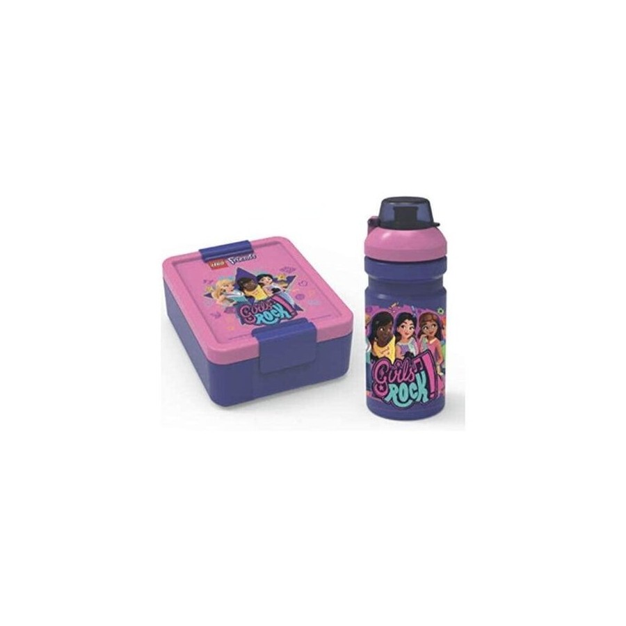 Room copenhagen lego fiambrera y botella friends girls rock snack-set