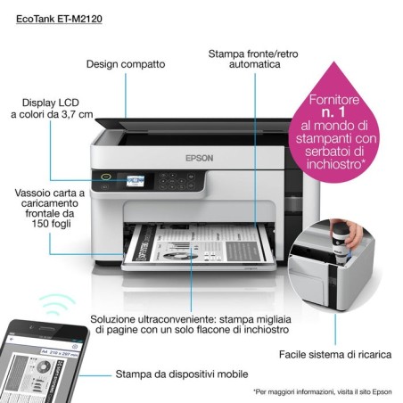 Epson multifunción a4 mono ecotank et-m2120