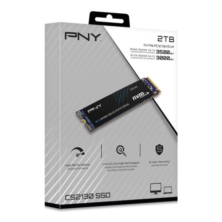 Disco ssd pny cs2130 2 tb nvme m.2 2280 3d nand hasta 3500 mb/s lectura hasta 3000 mb/s escritura