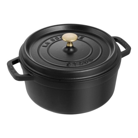Staub round cocotte, hierro fundido de 26 cm, negro