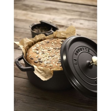 Staub round cocotte, hierro fundido de 26 cm, negro