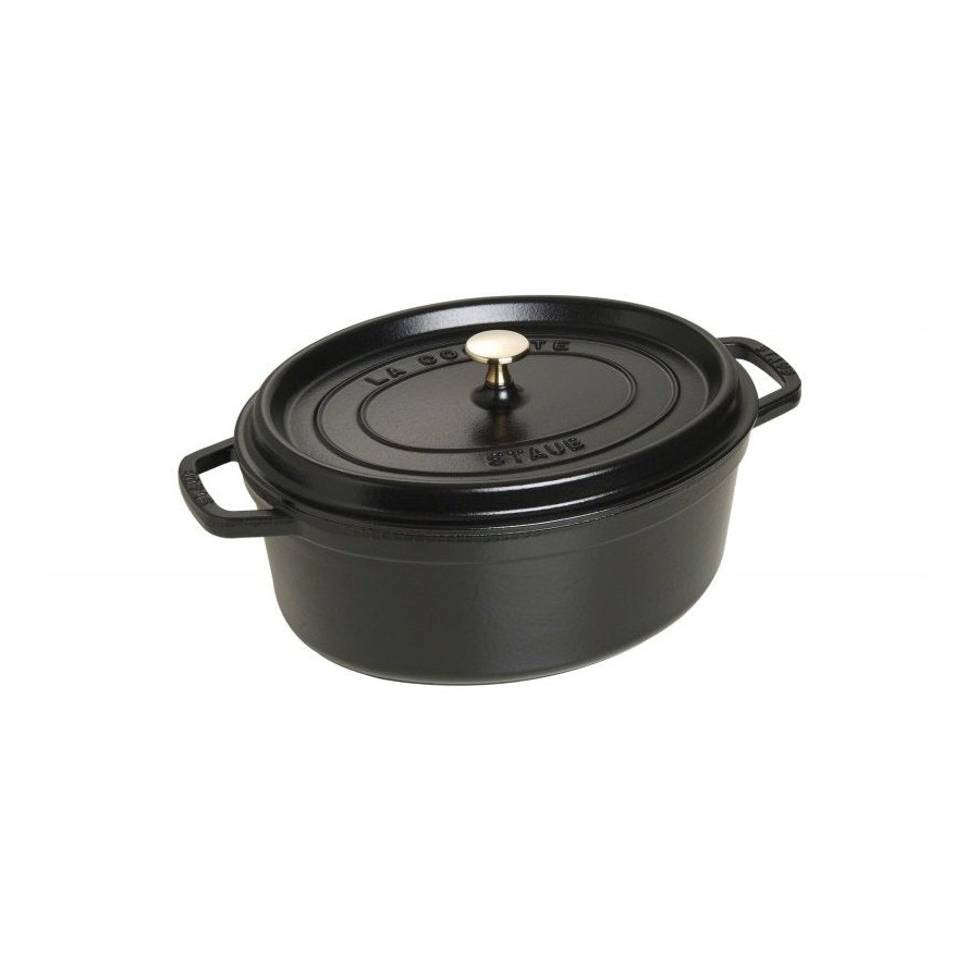 Staub olla ovalada de hierro fundido 4 l negro