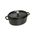 Staub olla ovalada de hierro fundido 4 l negro