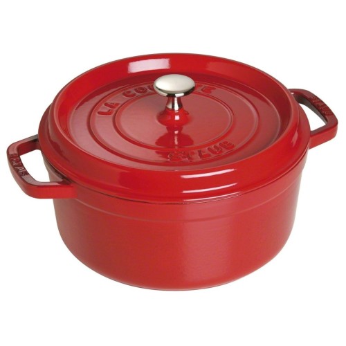 Staub round cocotte, hierro fundido 26cm, cereza