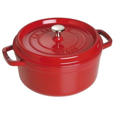 Staub round cocotte, hierro fundido 26cm, cereza
