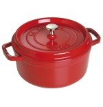 Staub round cocotte, hierro fundido 26cm, cereza