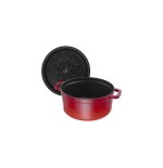 Staub round cocotte, hierro fundido 26cm, cereza