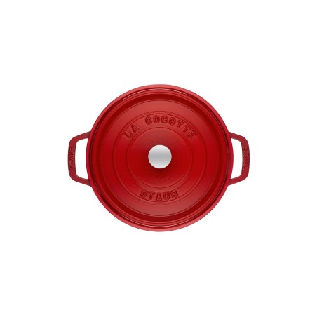 Staub round cocotte, hierro fundido 26cm, cereza