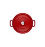 Staub round cocotte, hierro fundido 26cm, cereza