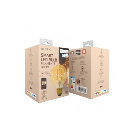 Bombilla inteligente edison muvit io miobulb012 wifi 5w e27 470lm color ámbar compatible asistentes de voz google / alexa