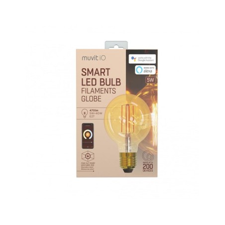 Bombilla inteligente edison muvit io miobulb012 wifi 5w e27 470lm color ámbar compatible asistentes de voz google / alexa