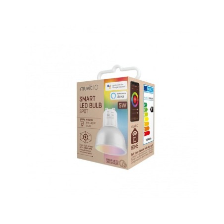 Bombilla inteligente muvit io miobulb014 wifi 5w gu10 400lm luz multicolor compatible asistentes de voz google / alexa