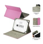 Funda universal subblim clever stand para tablet hasta 10.1'/25.6cm pink material exterior acabado cloth interior aterciopelado