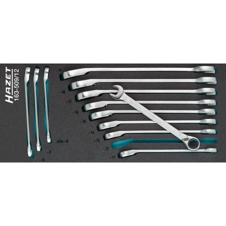 Hazet juego de llaves combinadas con carraca módulo 163-509/12, llave 163-509/12