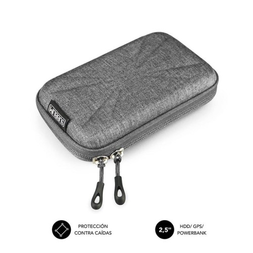 Funda subblim hdd business grey para disco de 2.5'/6.35cm exterior rígido interior acolchado bandas elásticas