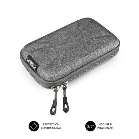 Funda subblim hdd business grey para disco de 2.5'/6.35cm exterior rígido interior acolchado bandas elásticas