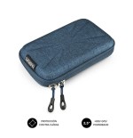 Funda subblim hdd business dark blue para disco de 2.5'/6.35cm exterior rígido interior acolchado bandas elásticas