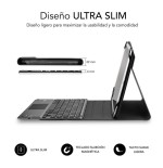 Funda con teclado subblim keytab pro bluetooth touchpad para tablets de 10.1'-10.8' negra