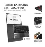 Funda con teclado subblim keytab pro bluetooth touchpad para tablets de 10.1'-10.8' negra