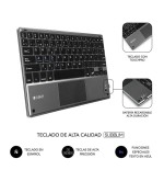 Funda con teclado subblim keytab pro bluetooth touchpad para tablets de 10.1'-10.8' negra