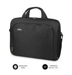 Maletín subblim oxford black para portátiles hasta 15.4'-16'/39.1-40.64cm interior acolchado bolsillo exterior correa de hombro