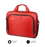 Maletín subblim oxford red para portátiles hasta 15.4'-16'/39.1-40.64cm interior acolchado bolsillo exterior correa de hombro