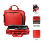Maletín subblim oxford red para portátiles hasta 15.4'-16'/39.1-40.64cm interior acolchado bolsillo exterior correa de hombro