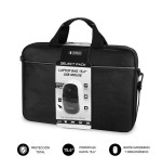 Maletín + ratón usb subblim select pack para portátiles hasta 15.6'/ 39.6cm ratón 1200dpi interior acolchado bolsillo frontal