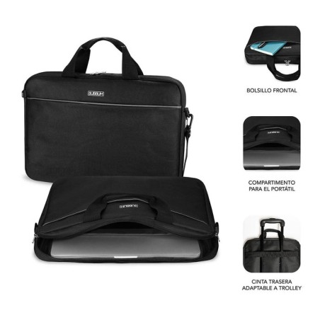 Maletín + ratón usb subblim select pack para portátiles hasta 15.6'/ 39.6cm ratón 1200dpi interior acolchado bolsillo frontal