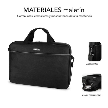 Maletín + ratón usb subblim select pack para portátiles hasta 15.6'/ 39.6cm ratón 1200dpi interior acolchado bolsillo frontal