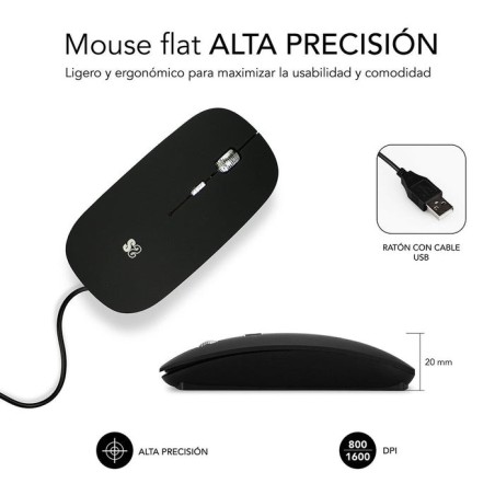 Maletín + ratón usb subblim select pack para portátiles hasta 15.6'/ 39.6cm ratón 1200dpi interior acolchado bolsillo frontal