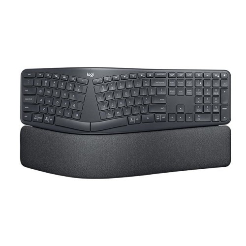 Teclado alemán logitech ergo k860 rf wireless + bluetooth qwertz grafito