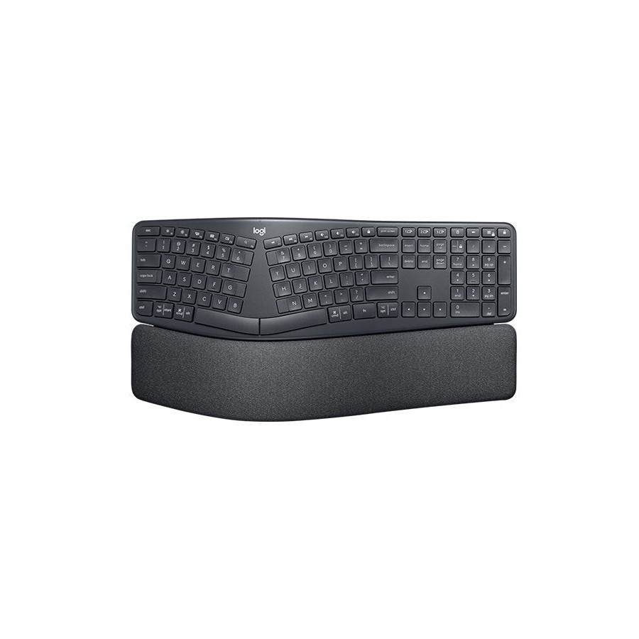 Teclado alemán logitech ergo k860 rf wireless + bluetooth qwertz grafito