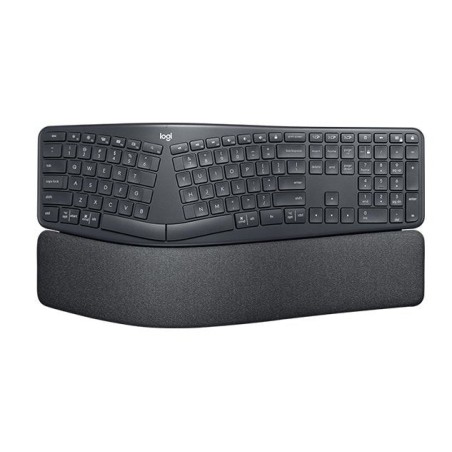 Teclado alemán logitech ergo k860 rf wireless + bluetooth qwertz grafito