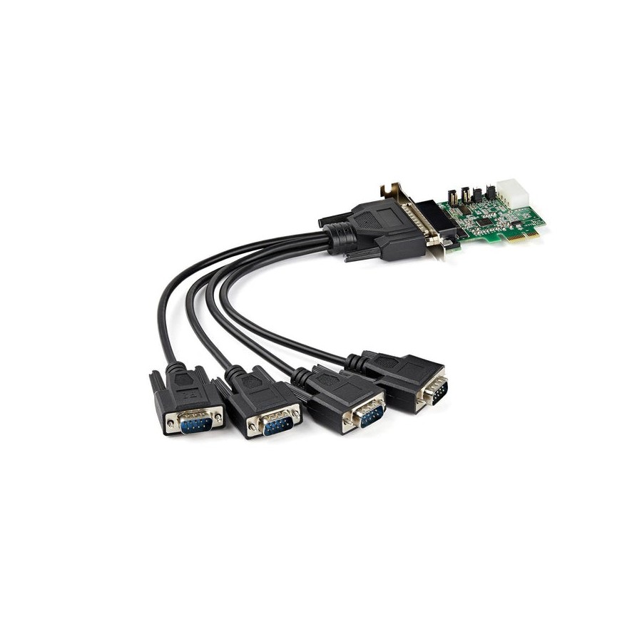 Startech.com tarjeta adaptadora pci express serie de 4 puertos rs232 - uart 16950 - perfil bajo