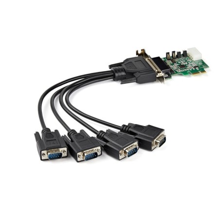 Startech.com tarjeta adaptadora pci express serie de 4 puertos rs232 - uart 16950 - perfil bajo