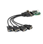 Startech.com tarjeta adaptadora pci express serie de 4 puertos rs232 - uart 16950 - perfil bajo