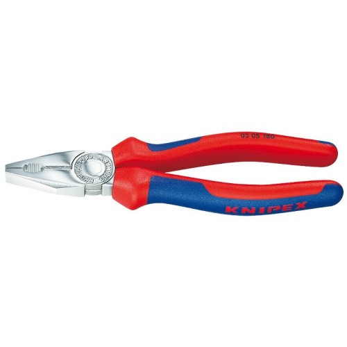 Knipex 03 05 160, alicates de electricista, acero, de plástico, azul/rojo, 16 cm, 222 g