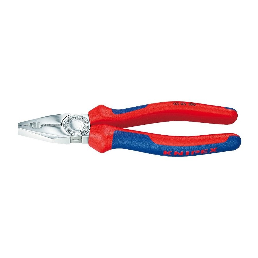 Knipex 03 05 160, alicates de electricista, acero, de plástico, azul/rojo, 16 cm, 222 g