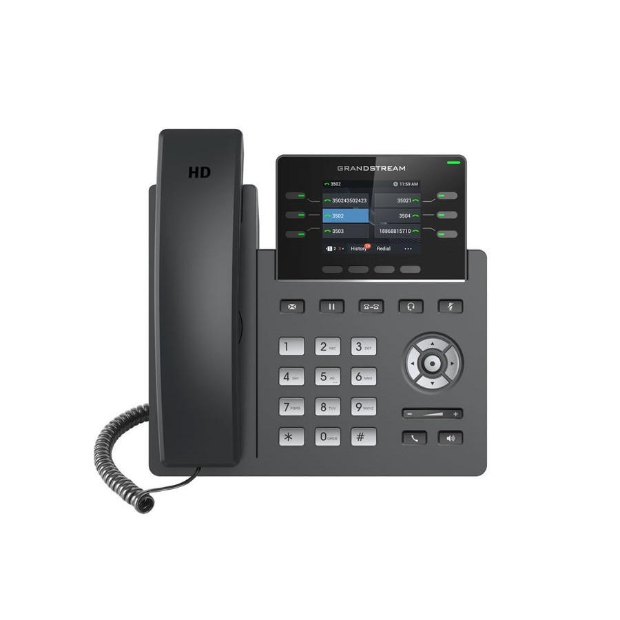 Grandstream grp2613 [telefono voip - 3 cuentas sip, audio hd, 24 prog.tl. + 6 preajustes, 2xlan 1gbps, poe]