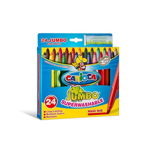 Carioca rotulador jumbo punta maxi colores - caja de 24