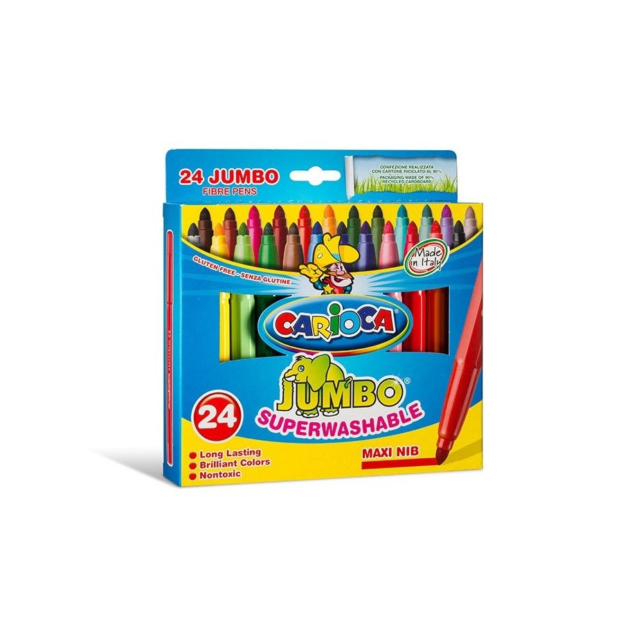 Carioca rotulador jumbo punta maxi colores - caja de 24