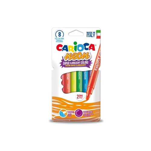 Carioca rotulador neon fluorescente colores - caja de 8