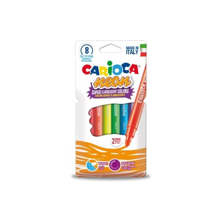 Carioca rotulador neon fluorescente colores - caja de 8