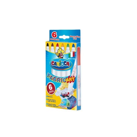 Carioca rotulador fabric especial tejidos colores - caja de 6