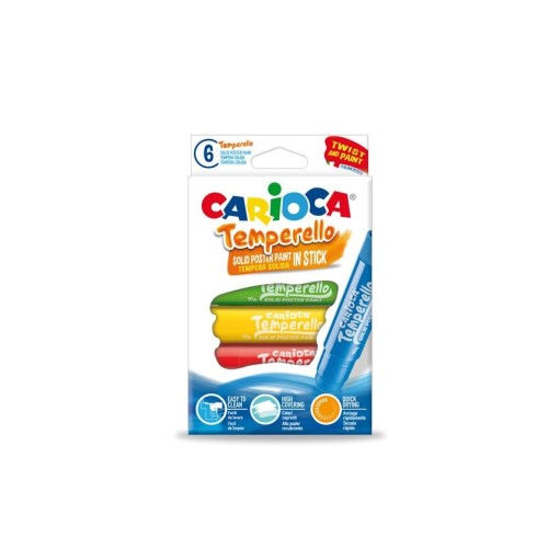 Carioca témpera sólida temperello colores - caja de 6