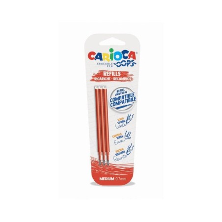 Carioca recambio bolígrafo oops borrable rojo - blister de 3