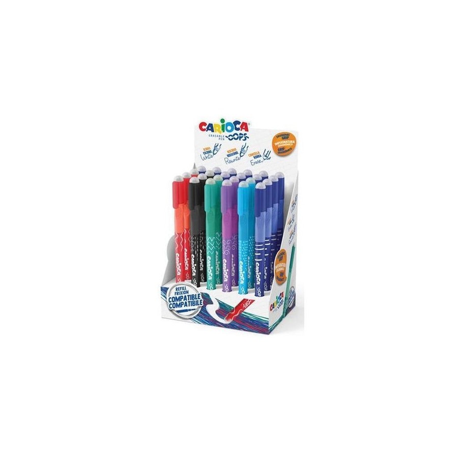 Carioca bolígrafo oops borrable colores surtidos caja expositora  de 24